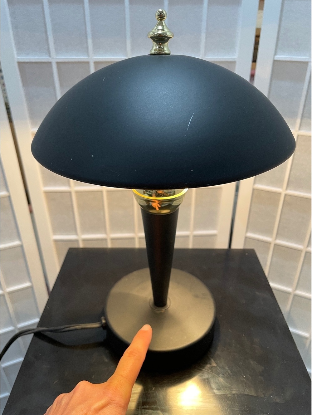 Small Vintage Black Touch Lamp